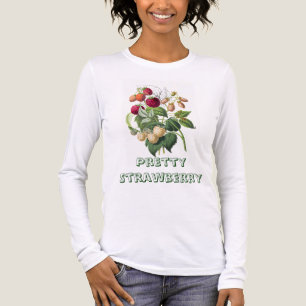 Vintage Pretty Strawberry Illustration Personalise Tri-Blend Shirt