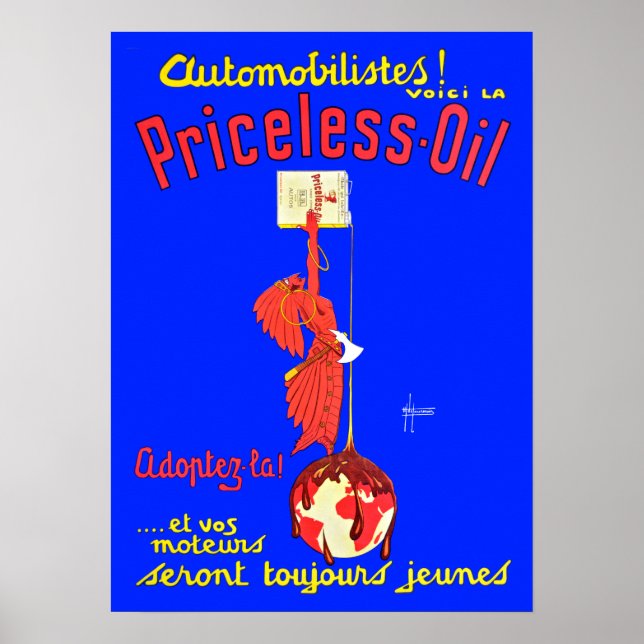 Vintage Priceless Motor Oil Advertisement Poster (Front)