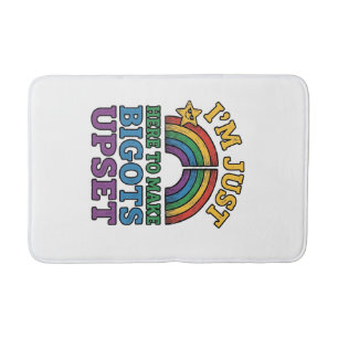 Vintage Pride Bigots Upset Rainbow Shirt Design_1 Bath Mat