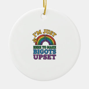 Vintage Pride Bigots Upset Rainbow Shirt Design_1 Ceramic Tree Decoration