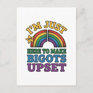 Vintage Pride Bigots Upset Rainbow Shirt Design_1 Postcard