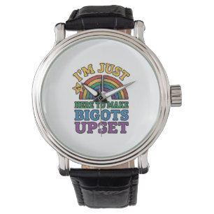 Vintage Pride Bigots Upset Rainbow Shirt Design_1 Watch