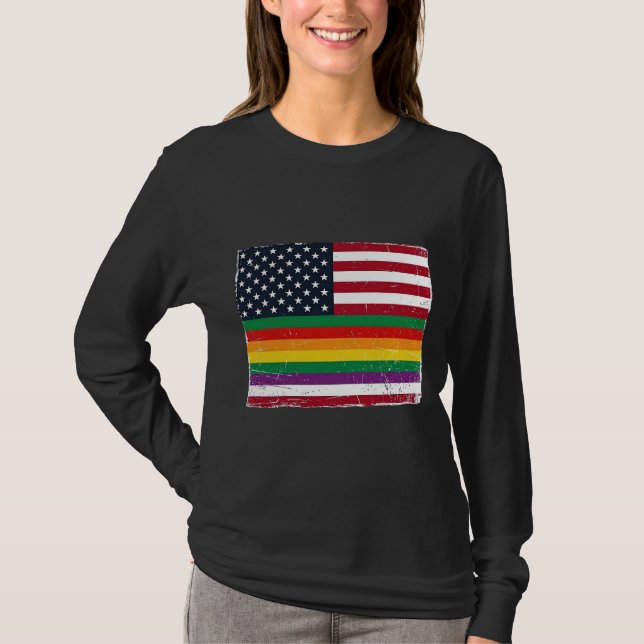 Vintage Pride Flag Distressed Vector Shirt Design_ (Front)