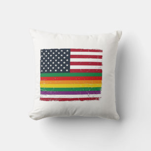 Vintage Pride Flag Distressed Vector Shirt Design_ Cushion