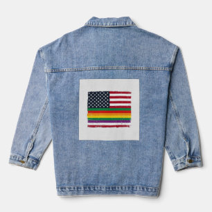 Vintage Pride Flag Distressed Vector Shirt Design_ Denim Jacket