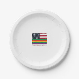 Vintage Pride Flag Distressed Vector Shirt Design_ Paper Plate