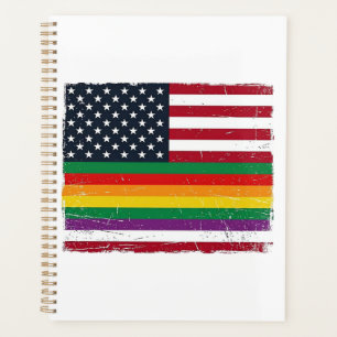 Vintage Pride Flag Distressed Vector Shirt Design_ Planner