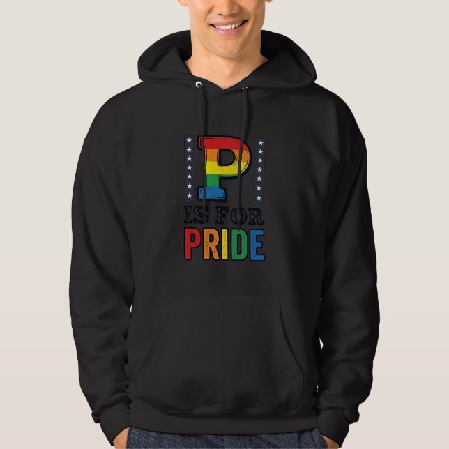 Vintage Pride Letter P Rainbow Shirt Design_1 (Front)