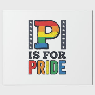 Vintage Pride Letter P Rainbow Shirt Design_1 Wrapping Paper