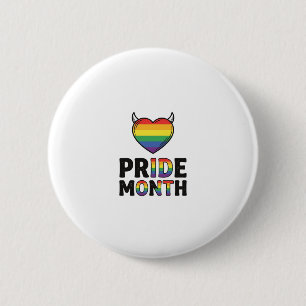 Vintage Pride Month Horned Heart Shirt Design_1 6 Cm Round Badge