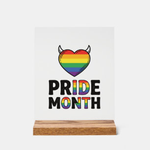 Vintage Pride Month Horned Heart Shirt Design_1 Acrylic Sign