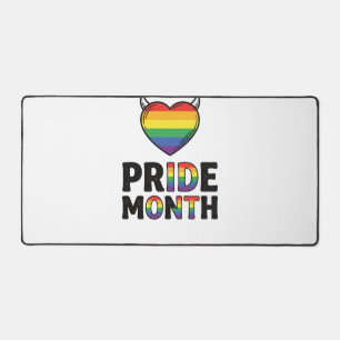 Vintage Pride Month Horned Heart Shirt Design_1 Desk Mat