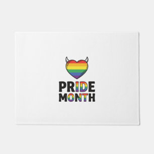 Vintage Pride Month Horned Heart Shirt Design_1 Doormat