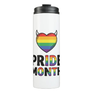 Vintage Pride Month Horned Heart Shirt Design_1 Thermal Tumbler