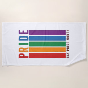 Vintage Pride Month Rainbow Typography Shirt Desig Beach Towel
