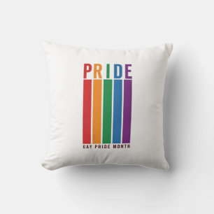 Vintage Pride Month Rainbow Typography Shirt Desig Cushion