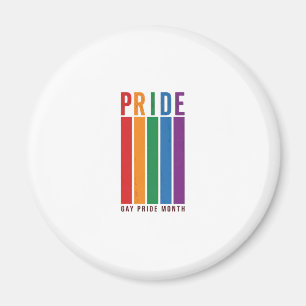 Vintage Pride Month Rainbow Typography Shirt Desig Magnet