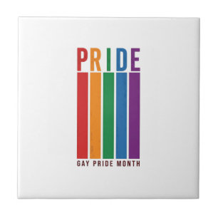 Vintage Pride Month Rainbow Typography Shirt Desig Tile
