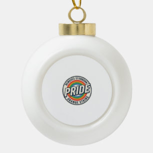 Vintage Pride Protest Rainbow Badge Vector Design_ Ceramic Ball Christmas Ornament