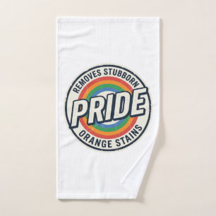 Vintage Pride Protest Rainbow Badge Vector Design_ Hand Towel