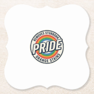 Vintage Pride Protest Rainbow Badge Vector Design_ Paper Coaster