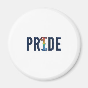 Vintage Pride Rainbow Lettering T-Shirt Design_1 Magnet