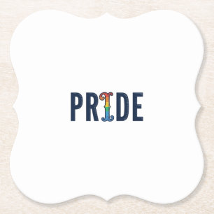 Vintage Pride Rainbow Lettering T-Shirt Design_1 Paper Coaster