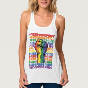 Vintage Pride Raised Fist Rainbow Shirt Design_1