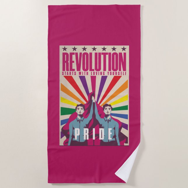 Vintage Pride Revolution Beach Towel (Front)