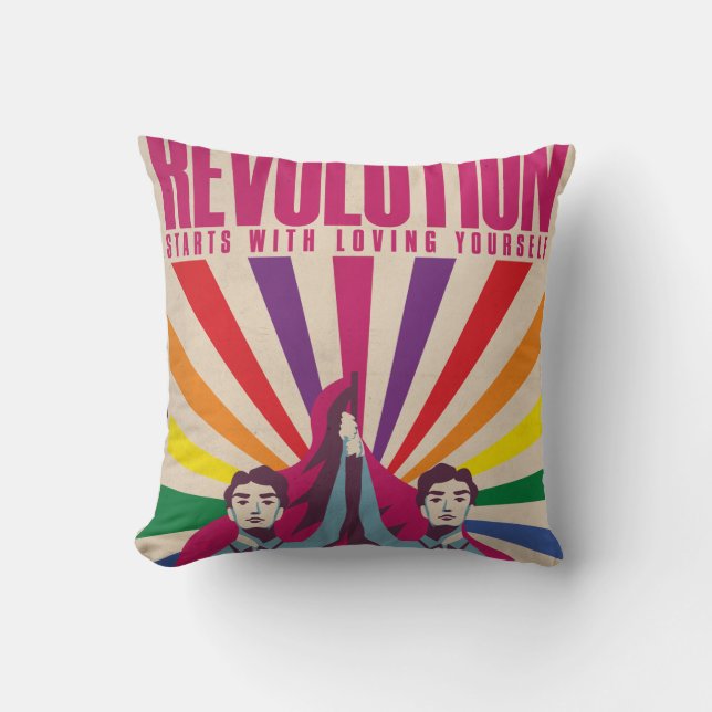 Vintage Pride Revolution Throw Pillow (Front)