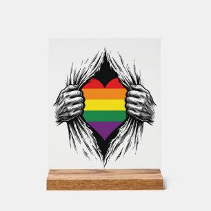 Vintage Pride Torn Shirt Vector Design_1 Acrylic Sign