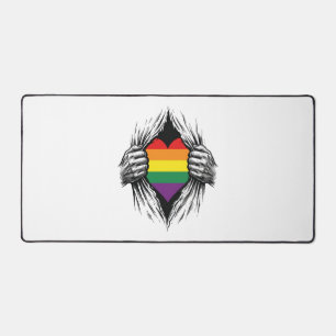 Vintage Pride Torn Shirt Vector Design_1 Desk Mat