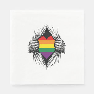Vintage Pride Torn Shirt Vector Design_1 Napkin