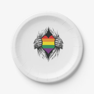 Vintage Pride Torn Shirt Vector Design_1 Paper Plate