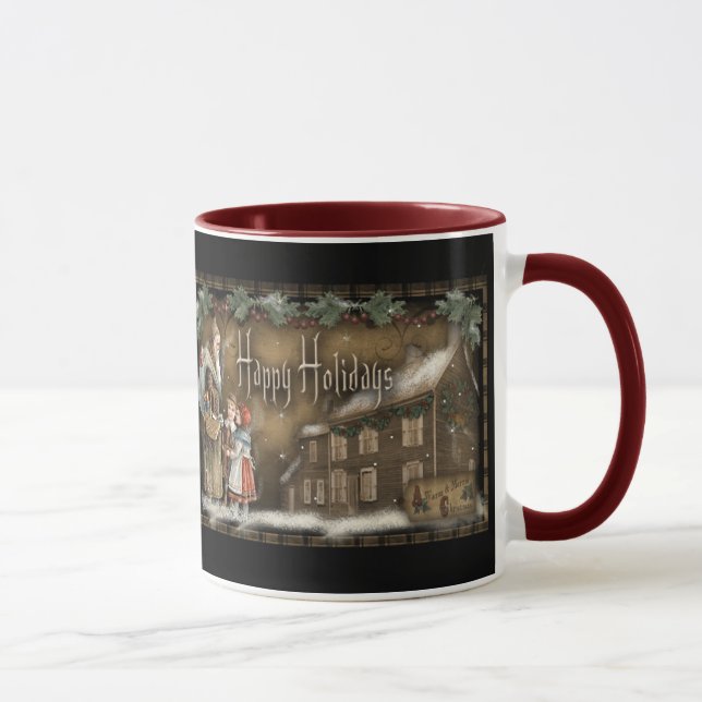 Vintage Primitive Christmas Mug (Right)