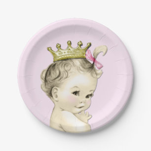 Vintage Princess Baby Shower Paper Plate