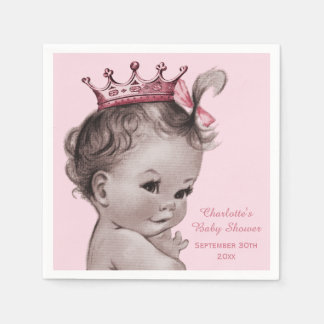 Vintage Princess Baby Shower Personalised Napkin