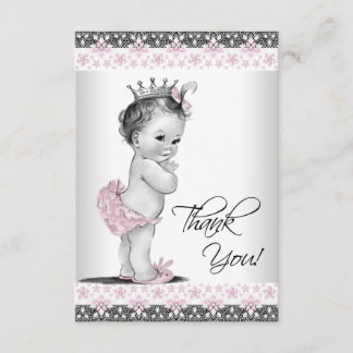 Vintage Princess Baby Shower Thank You Card