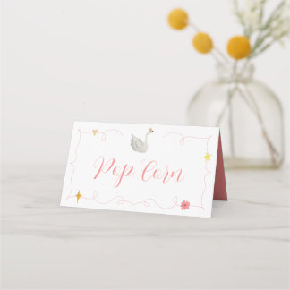 Vintage Princess - Swan Food Tent Labels Place Card