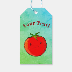 Vintage Print Style Cute Cartoon Tomato Gift Tags