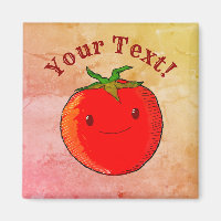 Vintage Print Style Cute Cartoon Tomato