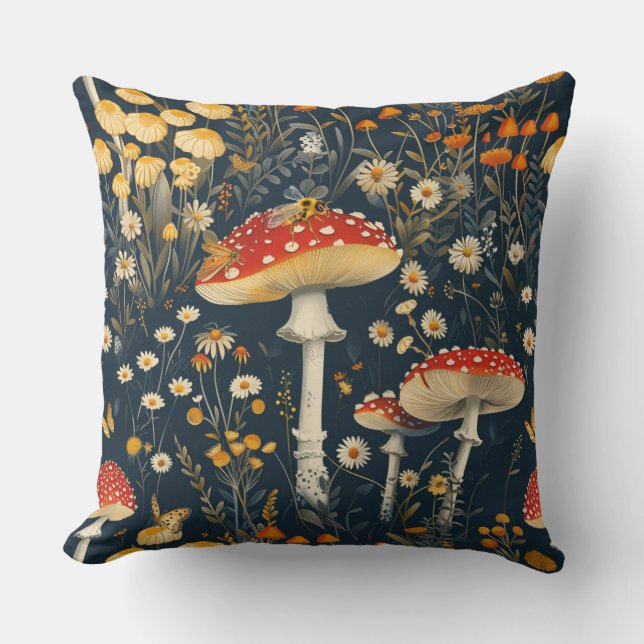 Vintage print with insects bees moths butterflies  cushion (Front)