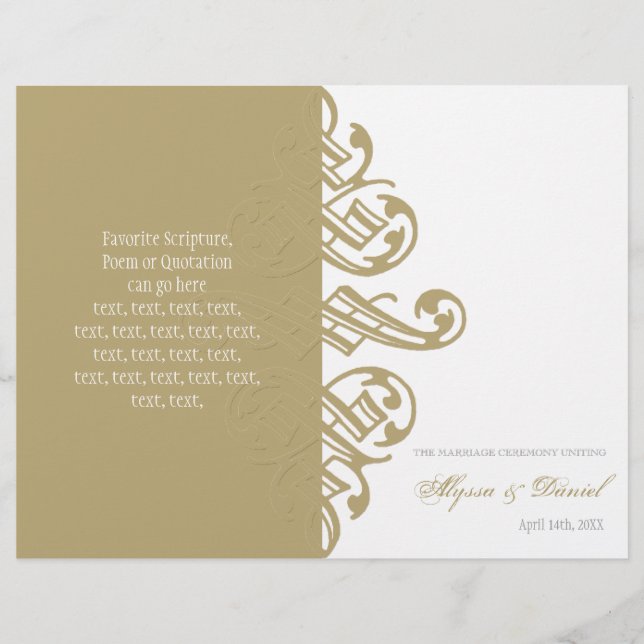 Vintage Printers Ornament Formal Wedding Program (Front)