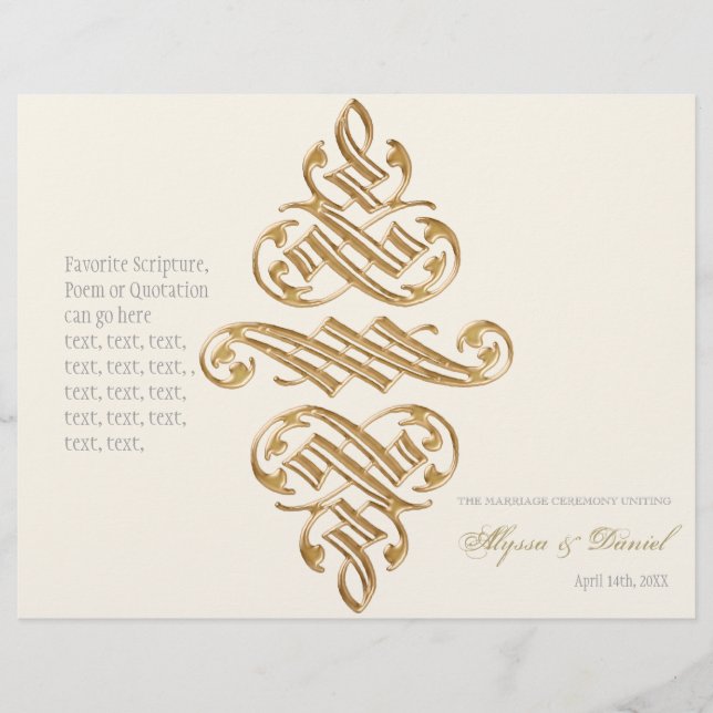 Vintage Printers Ornament Formal Wedding Program (Front)