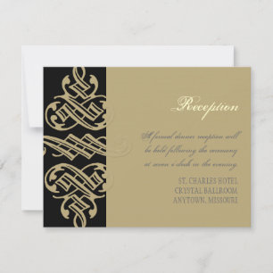 Vintage Printers Ornament Swirl Reception Invite