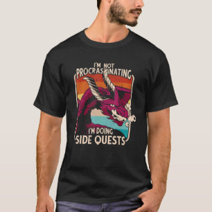 Vintage Procrastinating Dragon Gamer Procrastinat T-Shirt