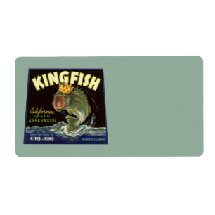 Vintage Product Can Label Art, Kingfish Asparagus