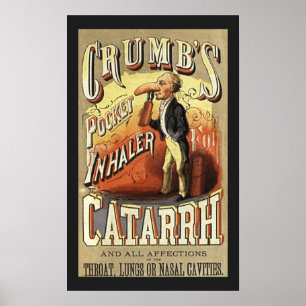 Vintage Product Label Art, Crumb's Pocket Inhaler Poster