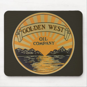 Vintage Product Label Art, Golden West Oil Company Mouse Pad