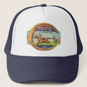 Vintage Product Label Art, Tote Sportsman's Tonic Trucker Hat